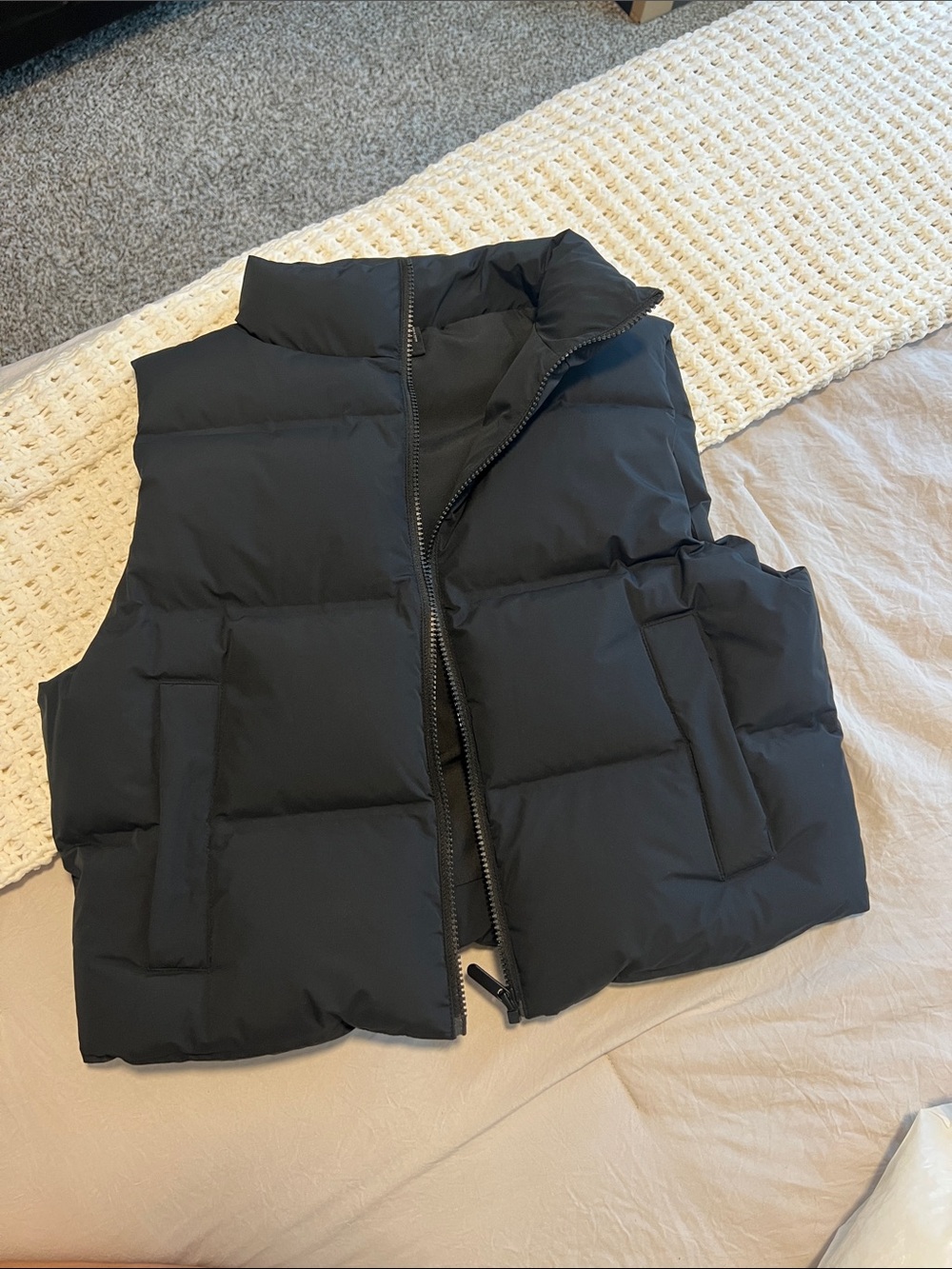 nuuds Black Down filled puffer vest